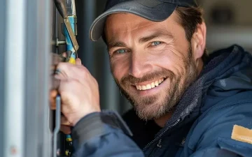 Über uns: Der Schlosser öffnet den Tresoröffnung Moers